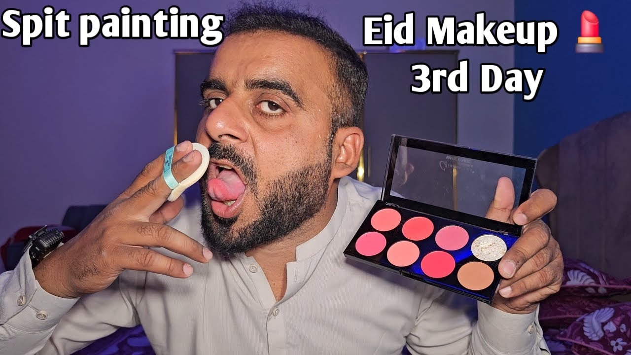 ASMR - Fast & Aggressive spit painting your Eid 3rd Day Makeup 💄