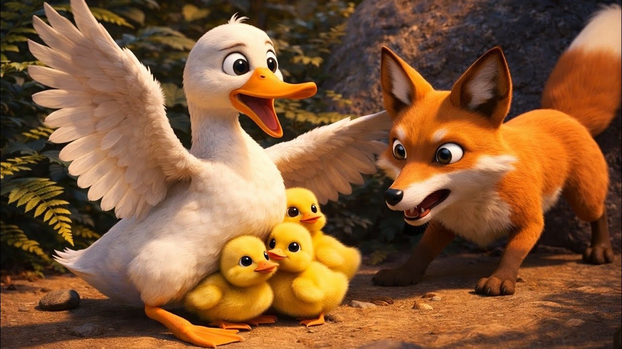 A Mother Duck’s Bravery 🦆🦊 | Duck Saves Her Ducklings | Emotional Story