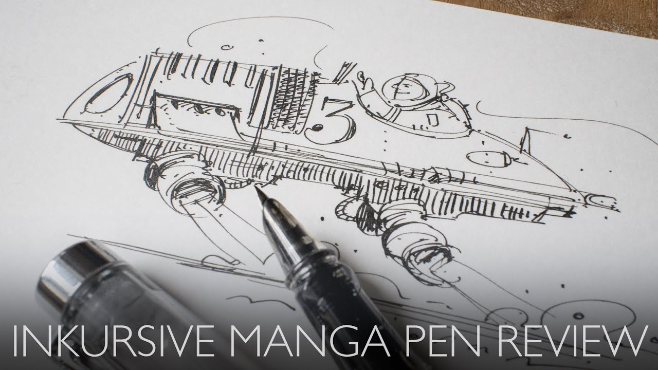 Inkursive Manga Pen Review - a flexible ribbed fountain pen - is it good for sketching?