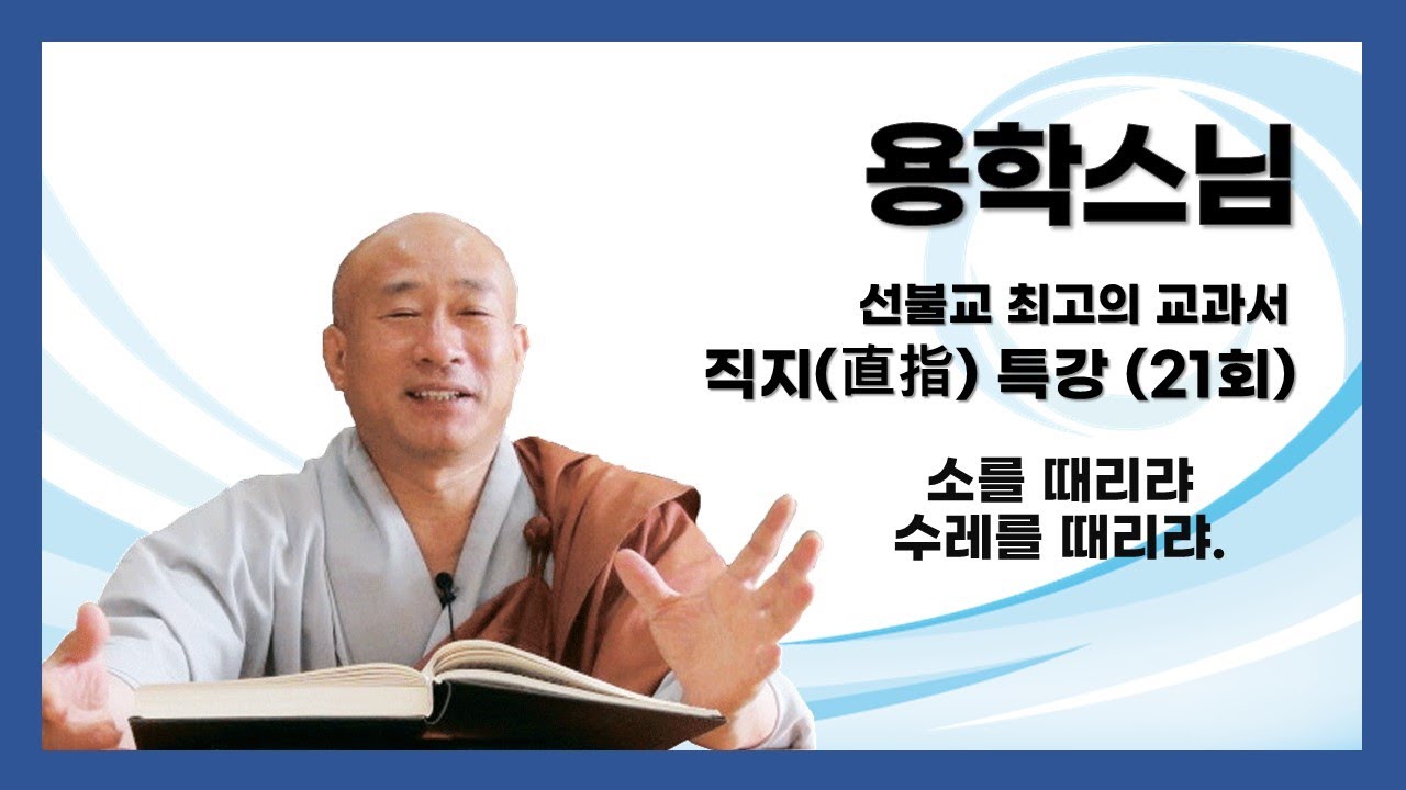 용학스님 - 직지(直指) 특강 (21회). 남악회양선사 - 소를 때리랴 수레를 때리랴.