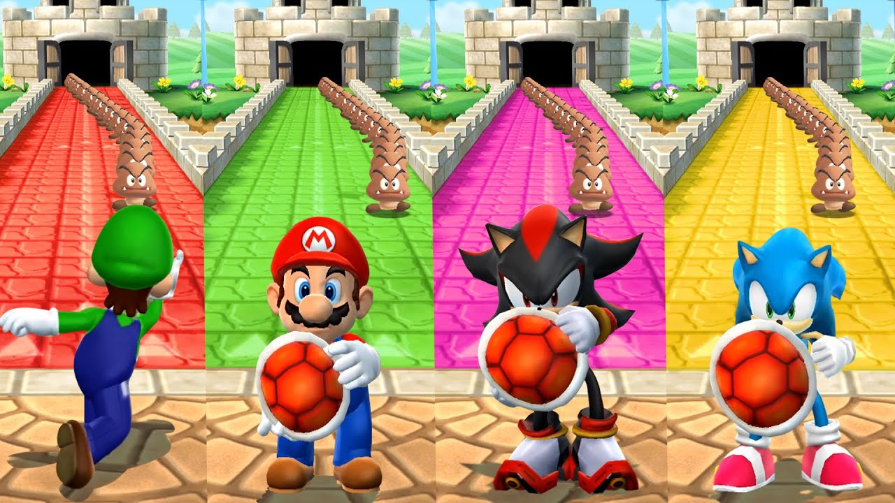 Mario Party 9 All Minigames - Sonic Vs Mario Vs Luigi Vs Shadow (Hardest Difficulty)