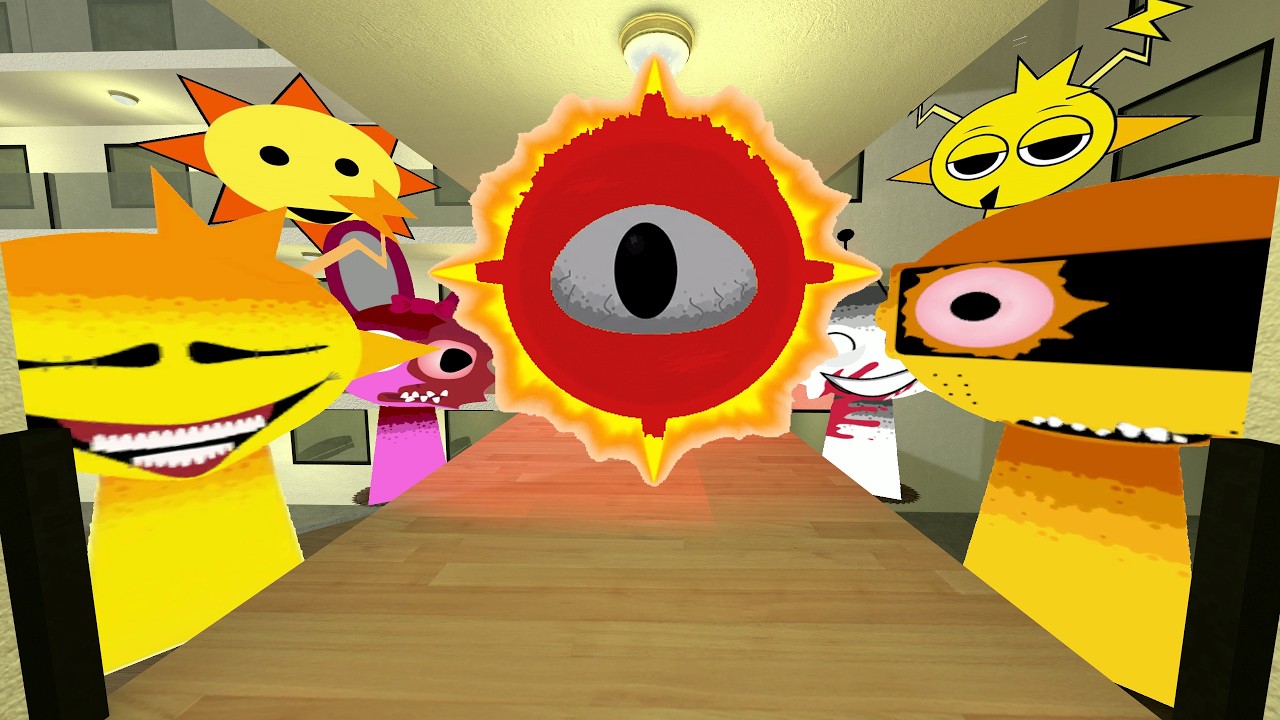 Angry Sprunki Mr. Sun And All Sprunki Characters Phase Retake Nextbot Gmod