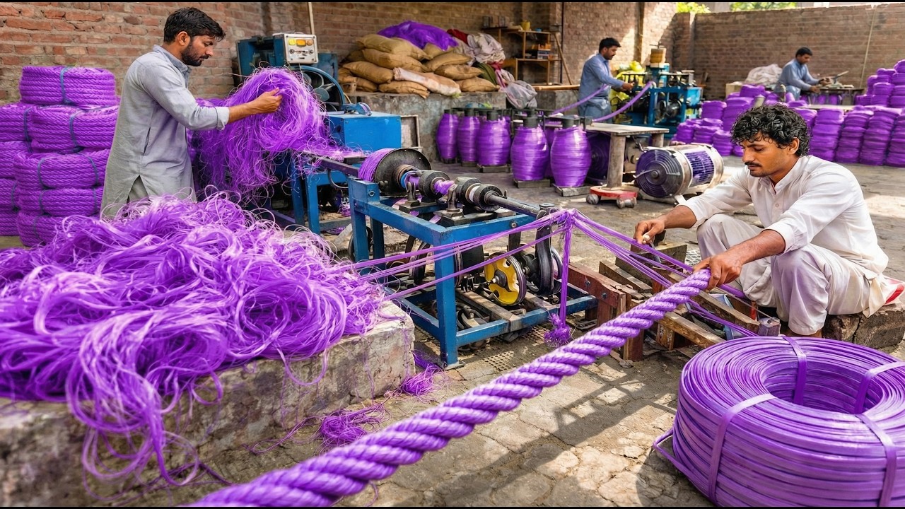 Unbelievable! How Giant Machines Convert Waste Plastic Bottles into Heavy Duty Ropes