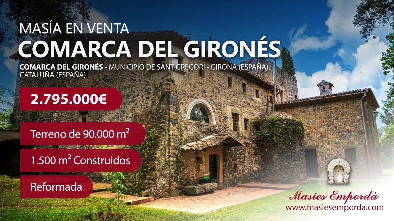 Masía en VENTA en GIRONA 🏡 Comarca del GIRONÉS,  Cataluña, España ➤ Inmobiliaria Masies Empordà