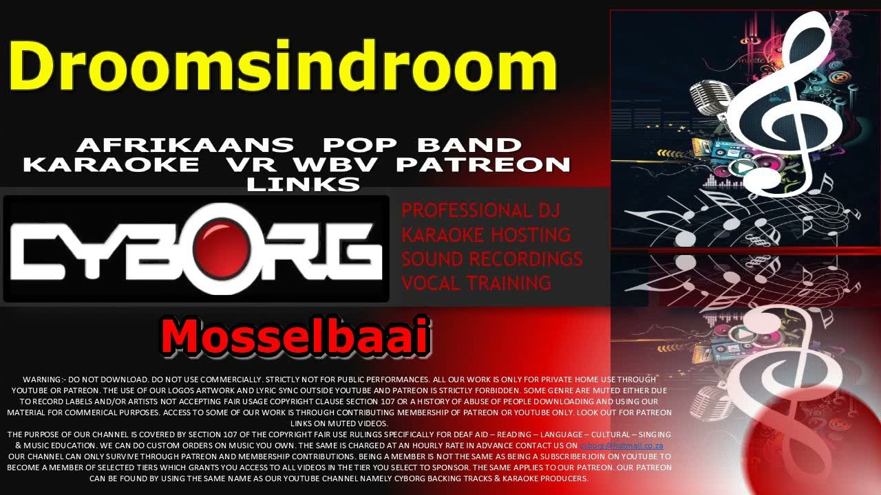 Droomsindroom   Mosselbaai AFRIKAANS POP BAND KARAOKE VR WBV PATREON LINKS