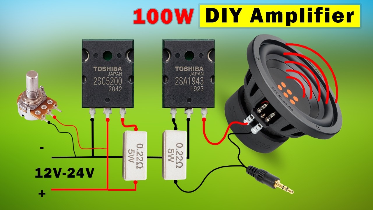 Make ultra Bass Amplifier using C5200 & A1943, 12V Homemade Amplifier DIY