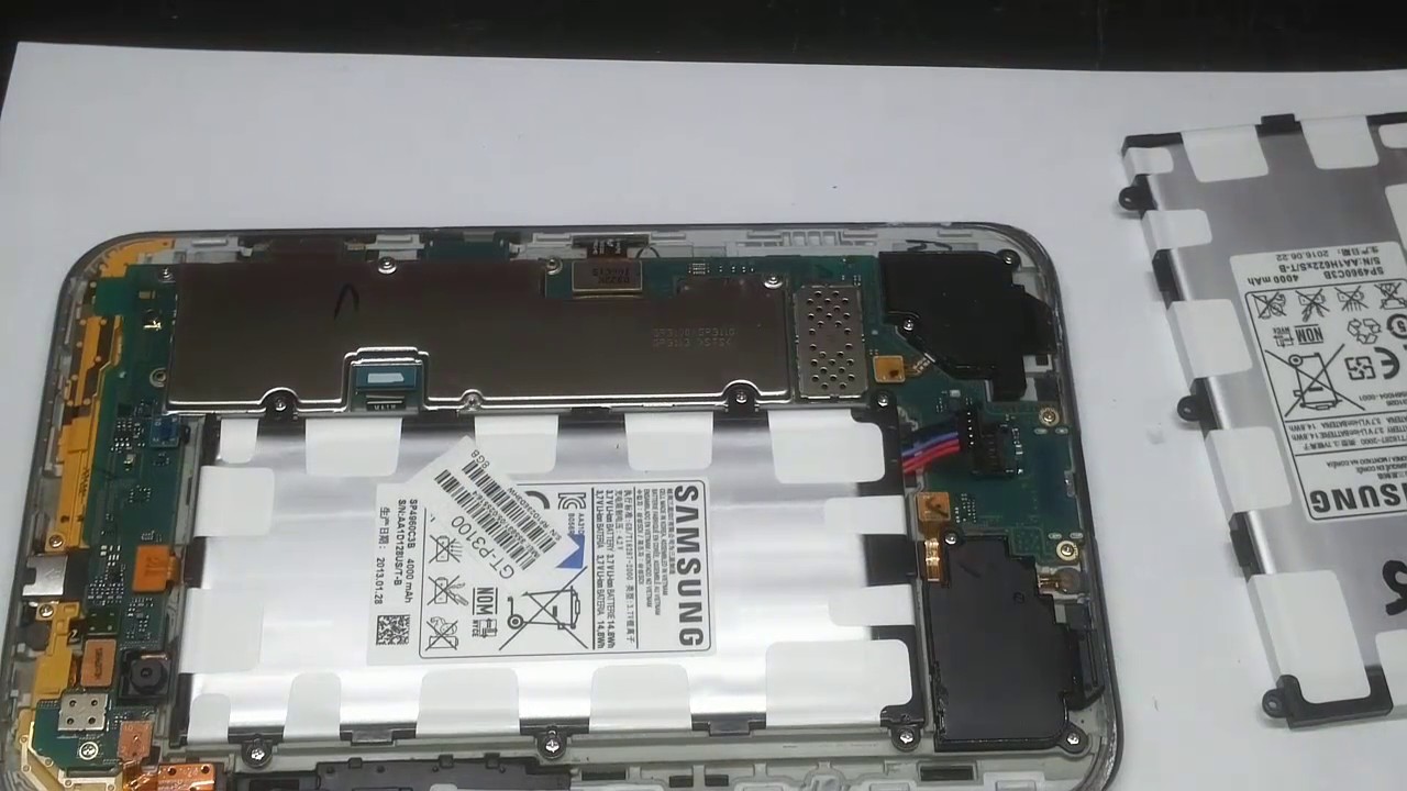 SAMSUNG GALAXY TAB2 P3100 видеоотчет замена акб