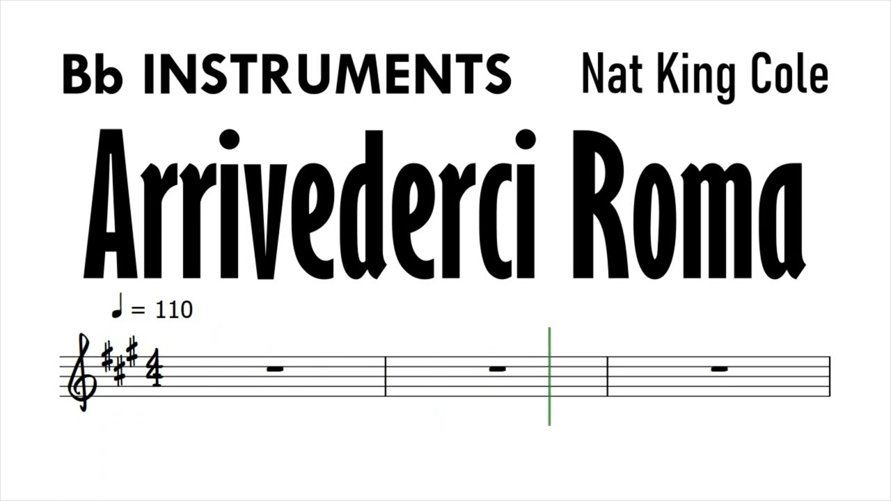 Arrivederci Roma Bb Instruments Sheet Music Backing Track Play Along Partitura