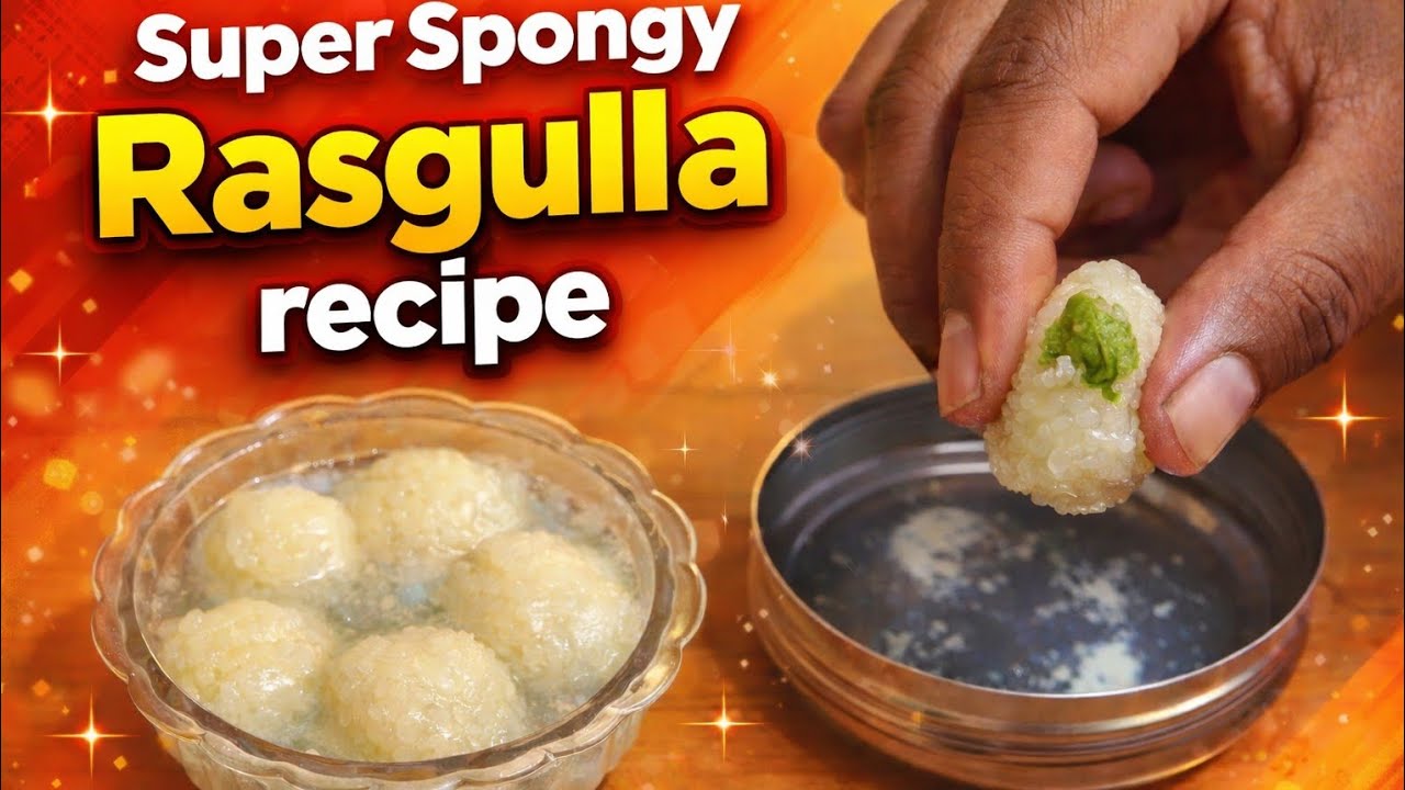 Homemade Rasgulla: Non-Sticky, Super Spongy Rasgulla with (paneer)