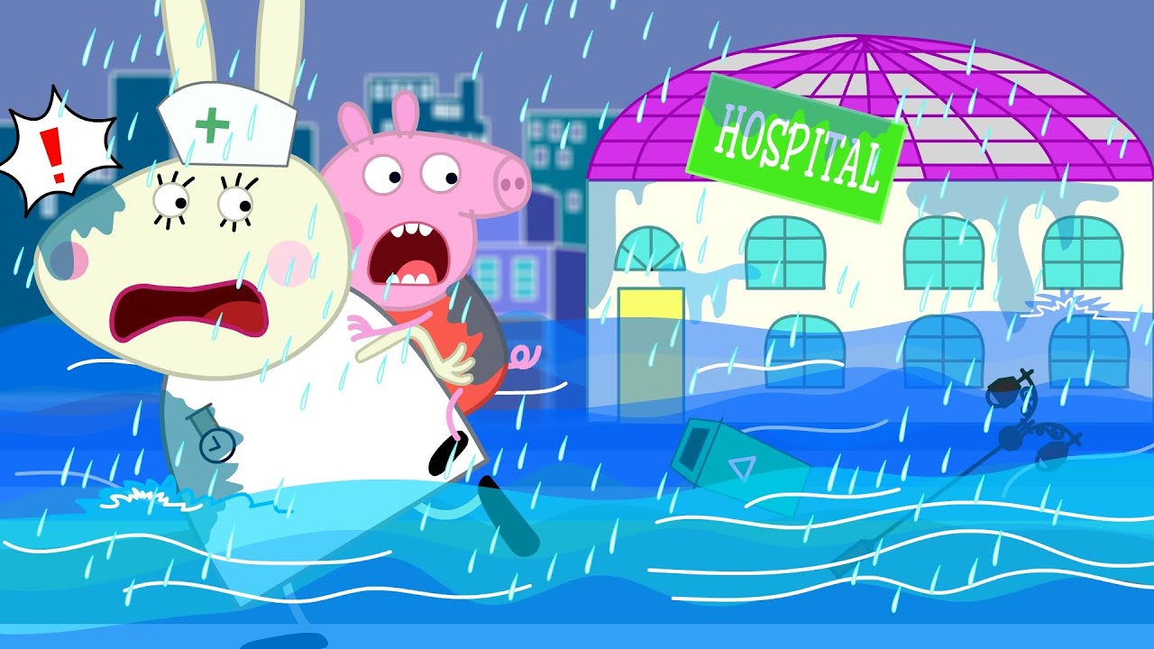Heavy Rainstorm FLOODED Our Hospital! Safety Tips in Natural Disasters | Peppa Pig Funny Animation