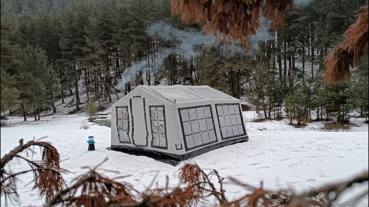 Şişme Çadırımızla Kömürlü Soba Deneyimi&Coal Stove Experience with Our Inflatable Tent