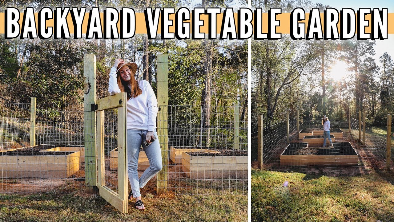 how I built my backyard vegetable garden with deer fence *full break-down* // DIY raised bed garden