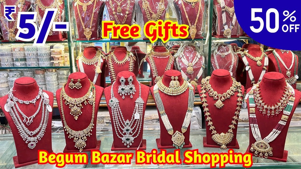 Begum Bazar Wholesale Market ₹5 Designer Bridal Bangle Sets Dubai Gold Jewellery Purses #50%off