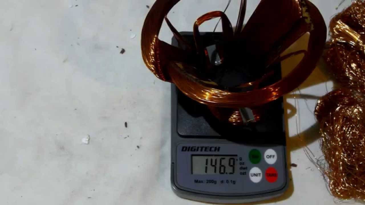 weighing a TV Yoke for scrap copper (autopsy results)