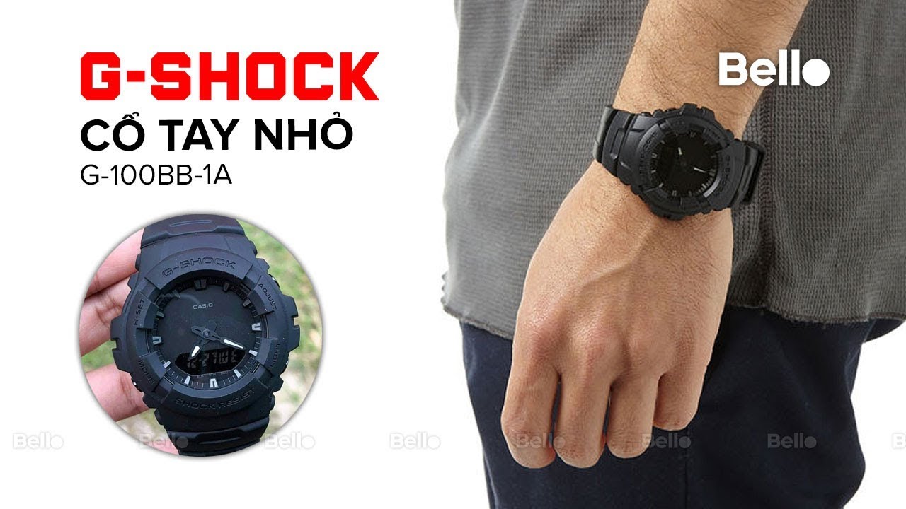 G-100BB-1A | Đập hộp và chỉnh đồng hồ G-Shock cổ tay nhỏ