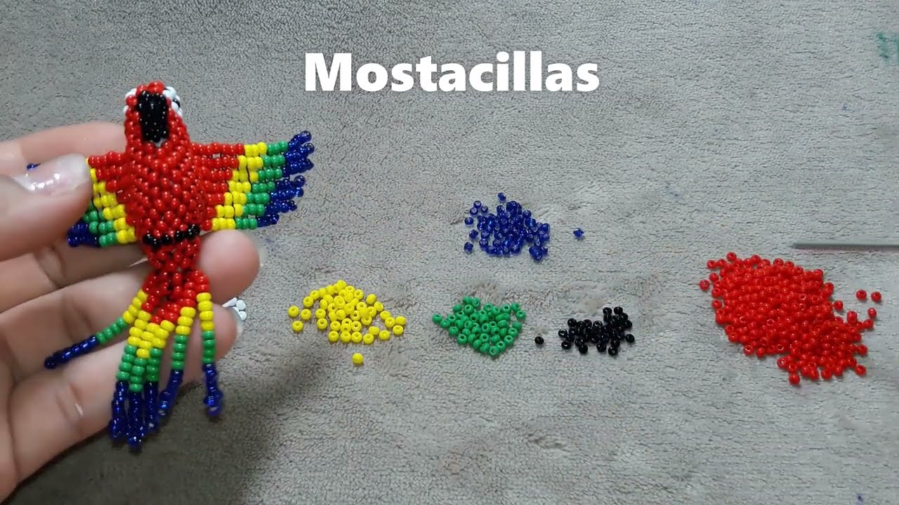 Guacamayo peyote con mostacillas