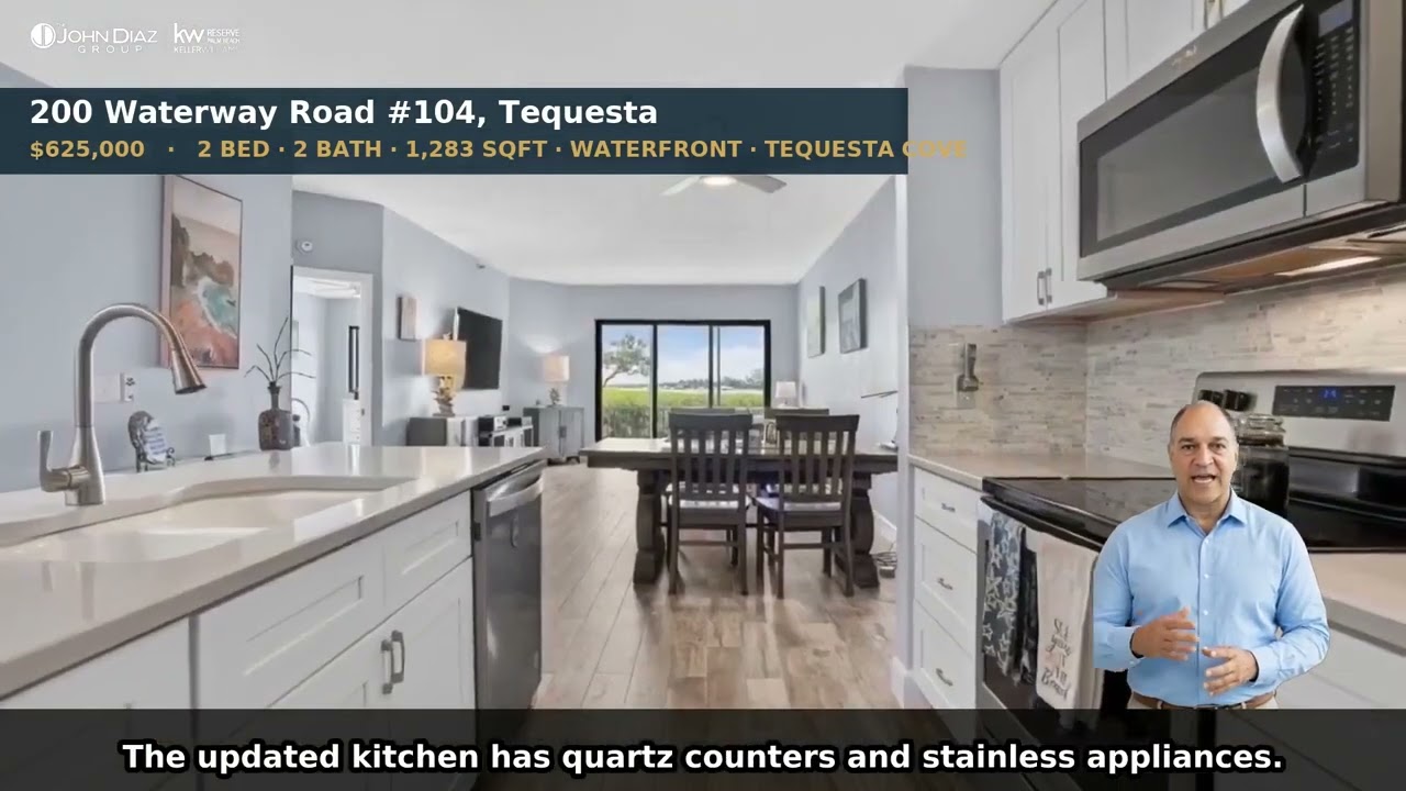 200 Waterway Road #104, Tequesta FL - $625,000 Waterfront Condo Tour | Open House Sat Sept 12
