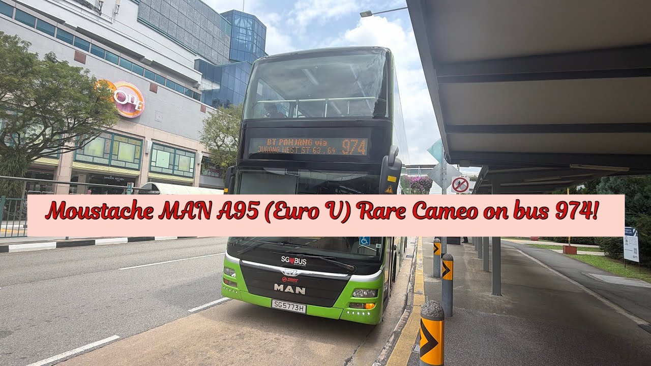 RARE CAMEO: SG5773H On Service 974! | SMRT Moustache MAN A95 (Euro V) | Bus Joyrides Episode 55