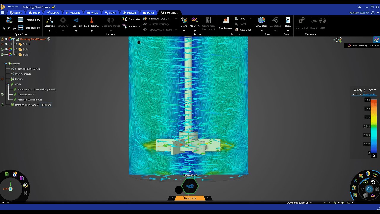 Ansys Discovery- Rotating Fluid Zone CFD