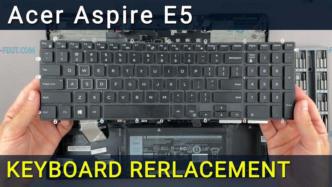 Замена клавиатуры на ноутбуке Acer Aspire E5-511, E5-521, E5-571, E5-572