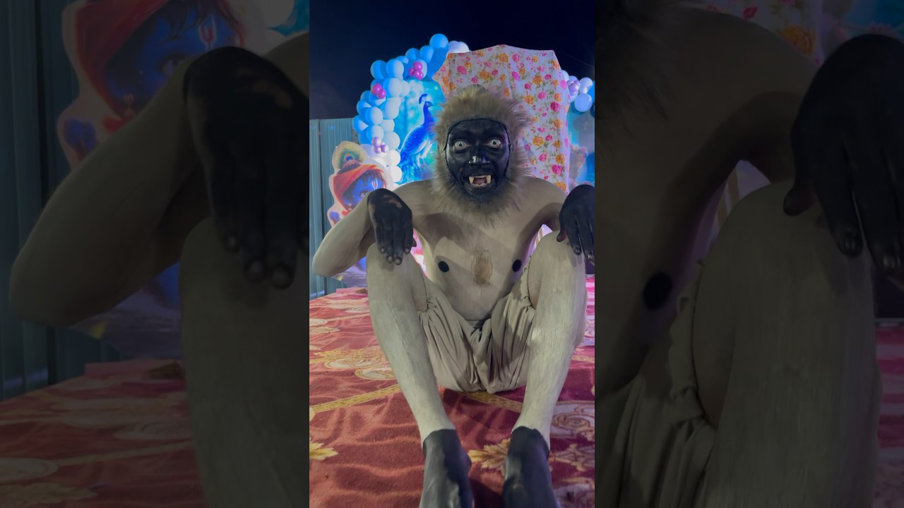 monkey man rahul 🐒😂😱#public #funny #monkeycomedy #tranding #youtubeshorts #wedding