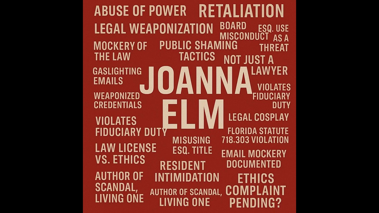 Joanna Elm: HOA Misconduct, Retaliation, and Violation of Fiduciary Duty