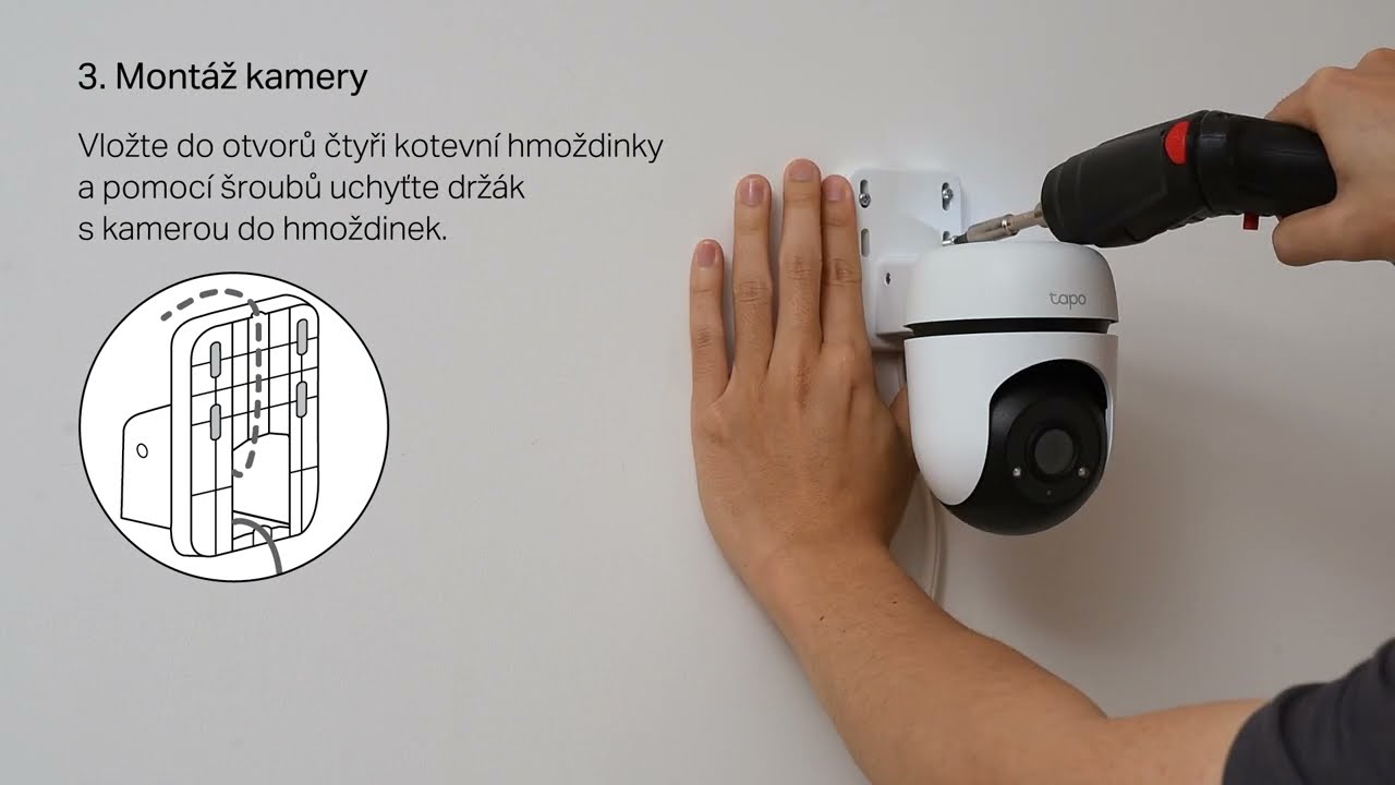 Venkovní bezpečnostní Wi-Fi kamera Tapo C500 - Jak namontovat?