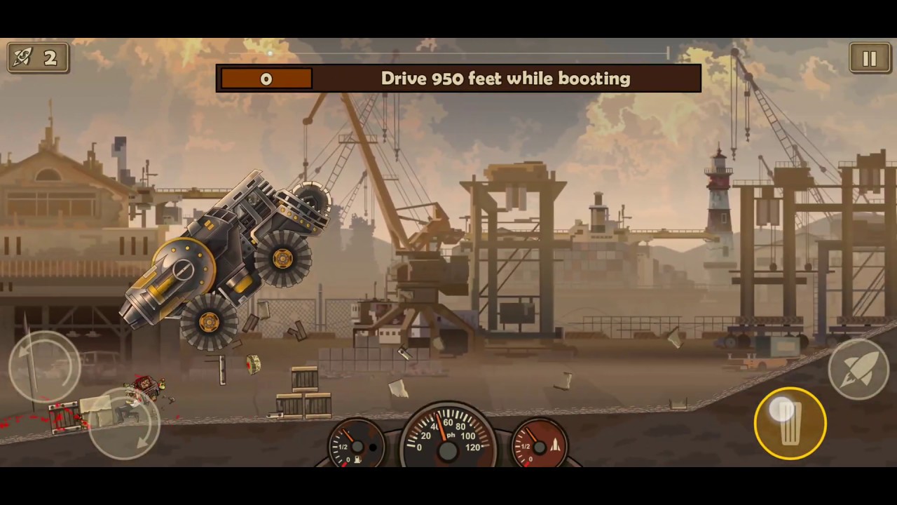 Earn to Die 2 - Missions 10 | 2 Drive 950 feet while boosting