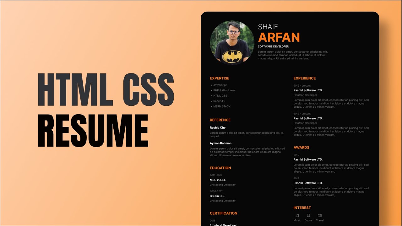 HTML CSS Resume | Beginner Project