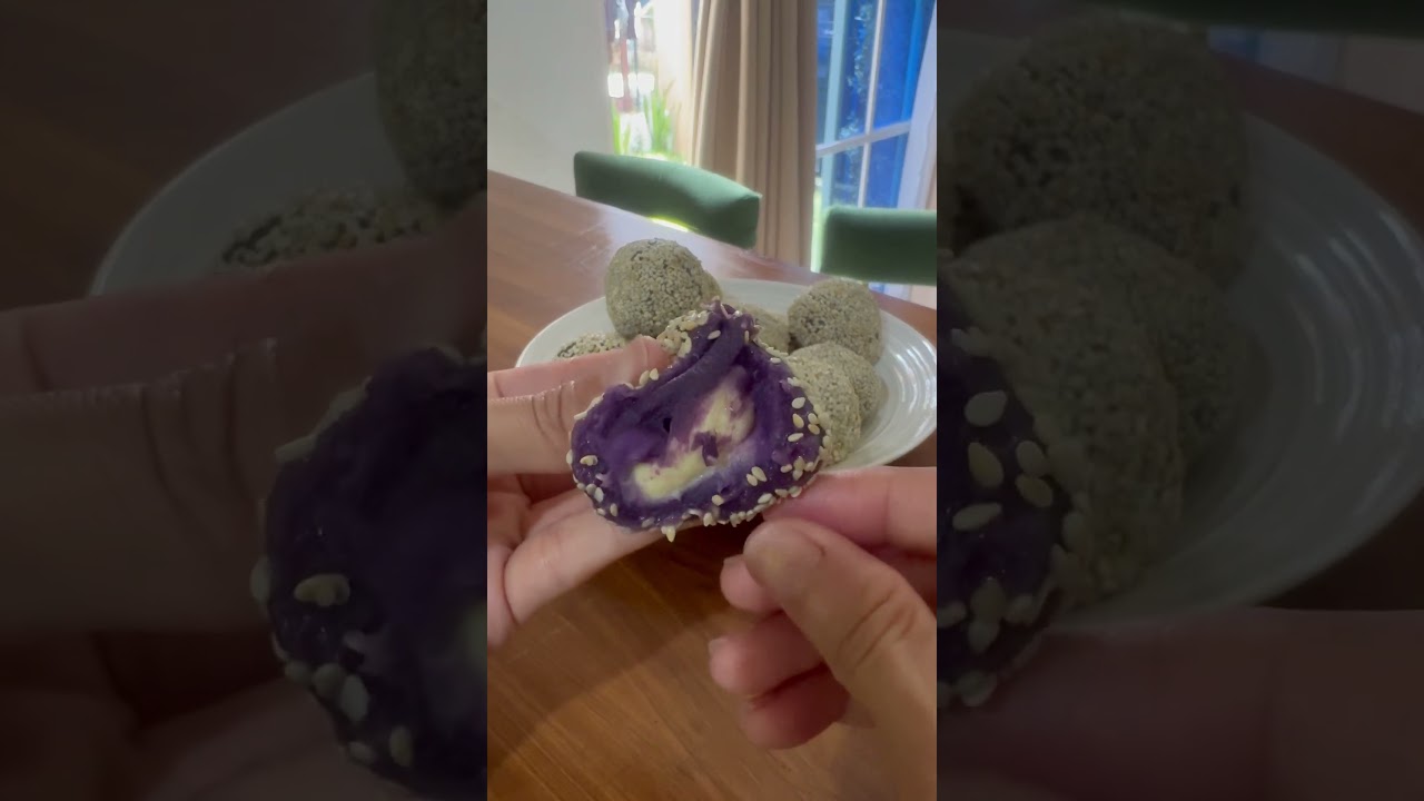 Diy ube cheese buchi 