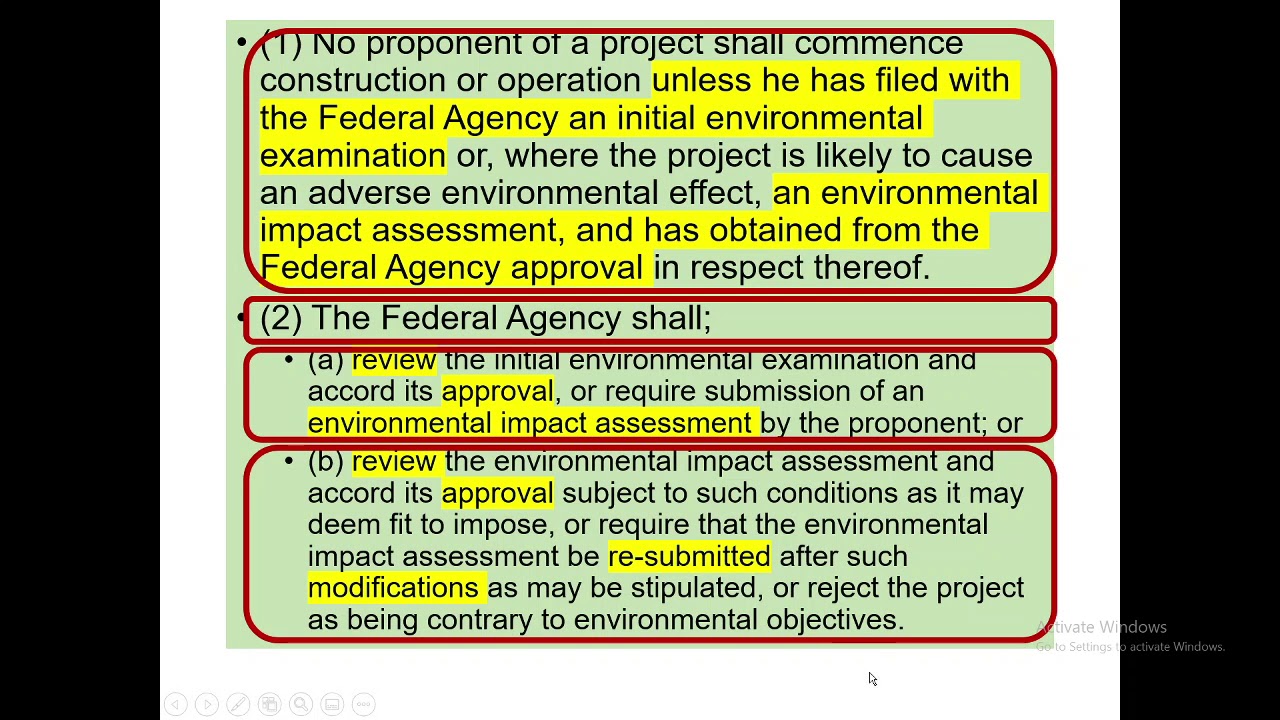 IEE & EIA Guidelines and Regulations - Pakistan Environmental Protection Act 1997 (Part 1/3)