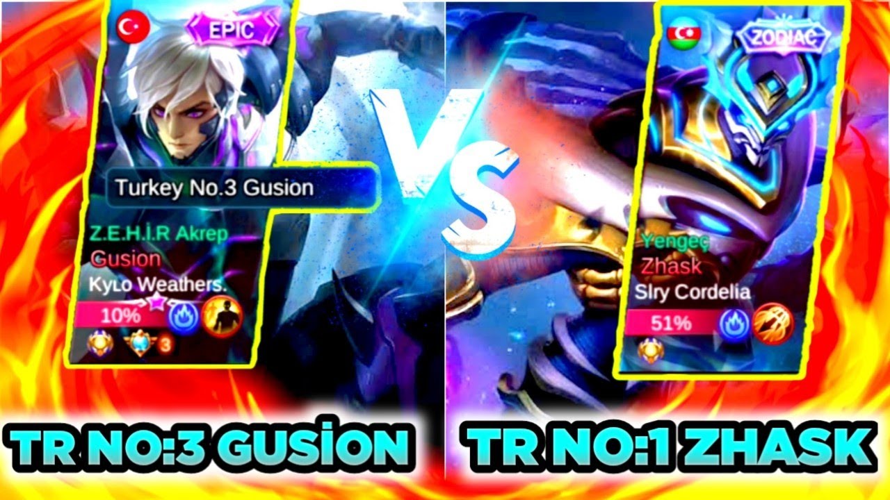 TÜRKİYE NO:3 GUSİON VS TÜRKİYE NO:1 ZHASK 1V1 MOBİLE LEGENDS