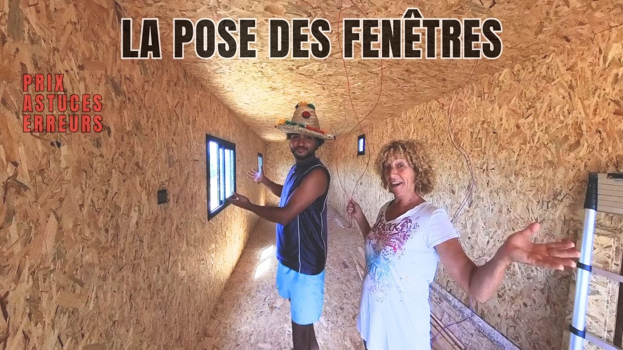 372- PRÉPARATIFS ET LA POSE DES FENÊTRES ET DE LA BAIE VITRÉE - container maritime aménagé