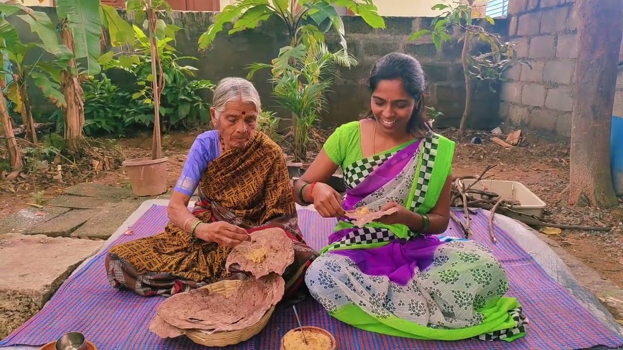 Ragi Roti with village style chutney |peanut chutney|finger millet roti @IndianTraditionallife