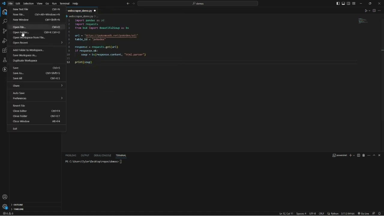 Scraping Pokemon Data with Beautiful Soup | Python Web Scraping