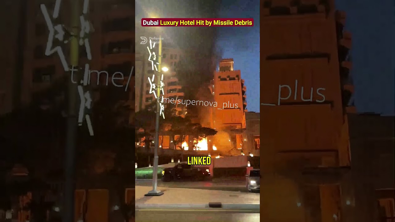 Dubai&rsquo;s Fairmont The Palm on Fire After Hit by Missile Debris!