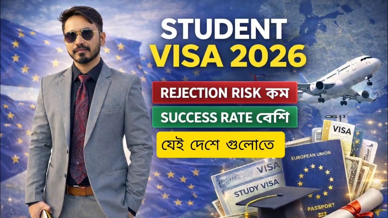 Student Visa 2026 | ভিসা রিজেকশন কম, এডমিশন সহজ – টপ দেশগুলোর লিস্ট #studyabroad2026 