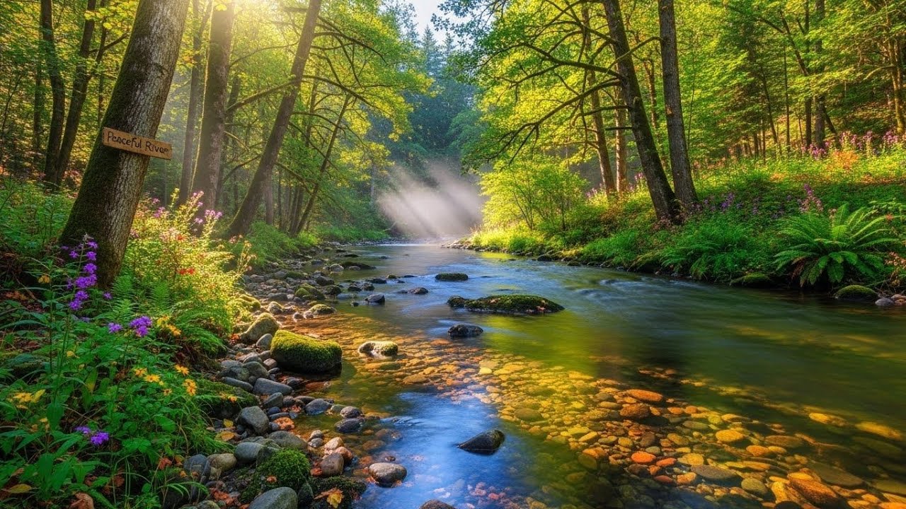 Gentle River in Forest 🌿🌊 Calm Nature Ambience for Meditation and Relaxation #2421