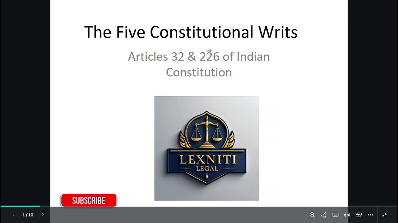 5 Types of Writs | Constitutional Remedies | Article 32 and Article 226 | Fundamental Rights