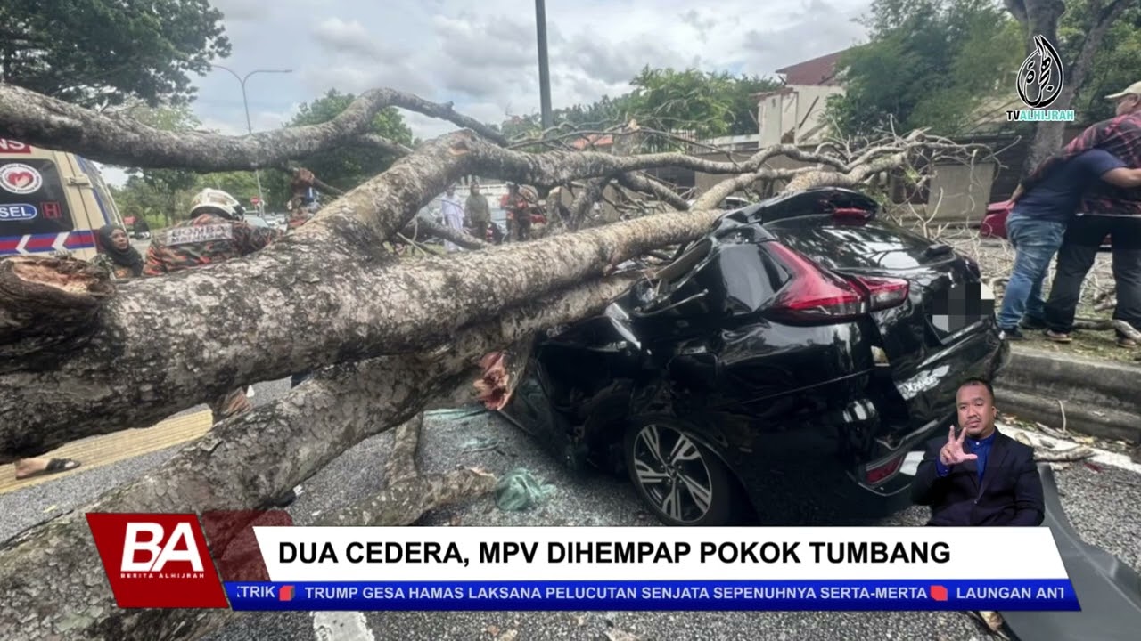 DUA CEDERA, MPV DIHEMPAP POKOK TUMBANG