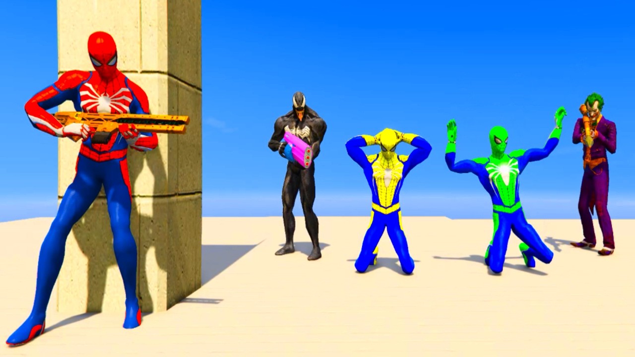 GTA 5 Spiderman vs Minion Adventures - Spiderman vs Superheroes Extreme Jump/Fall Fun Ragdoll Ep #29