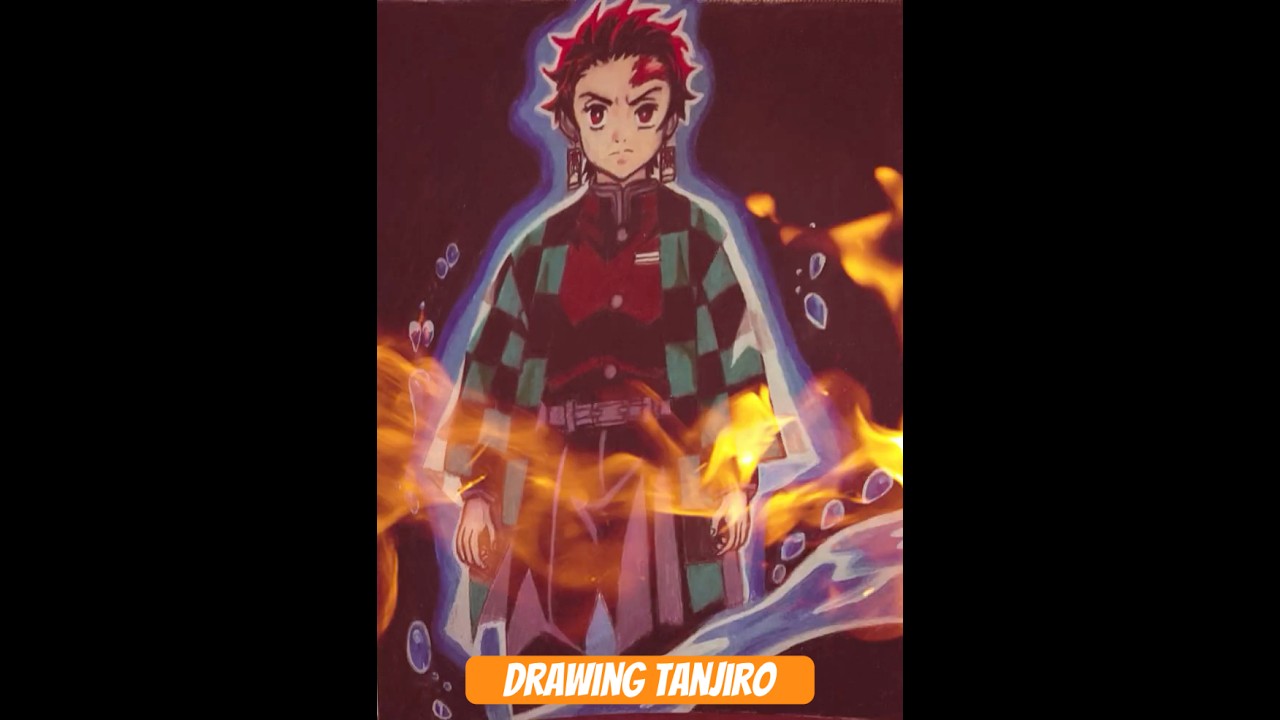 Tanjiro Drawing| Demon Slayer 🌊💦🔥