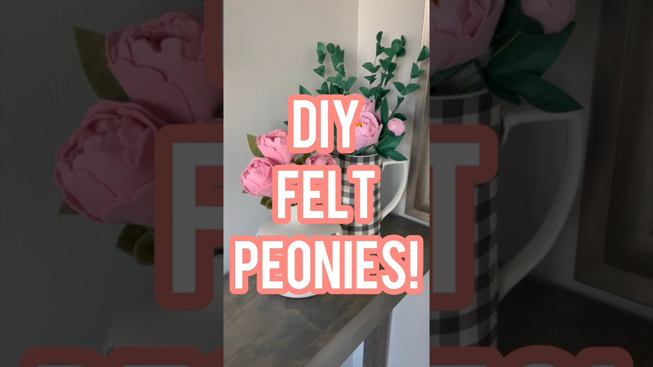 DIY Felt Flowers! It’s peony season! #cricutdiy #whiskeyandwhit #diydecor #feltflowers #cricutmade