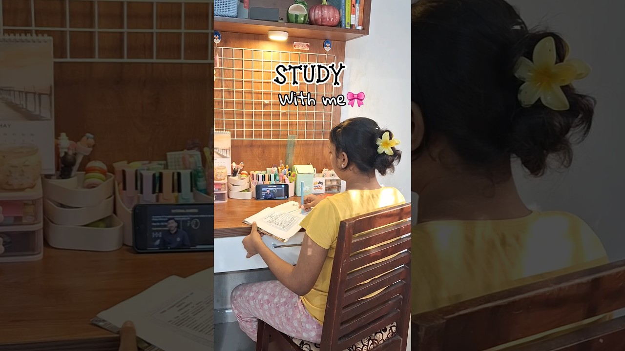 study with me as a 9th grader ✨️🎀 #shorts #cbse #study