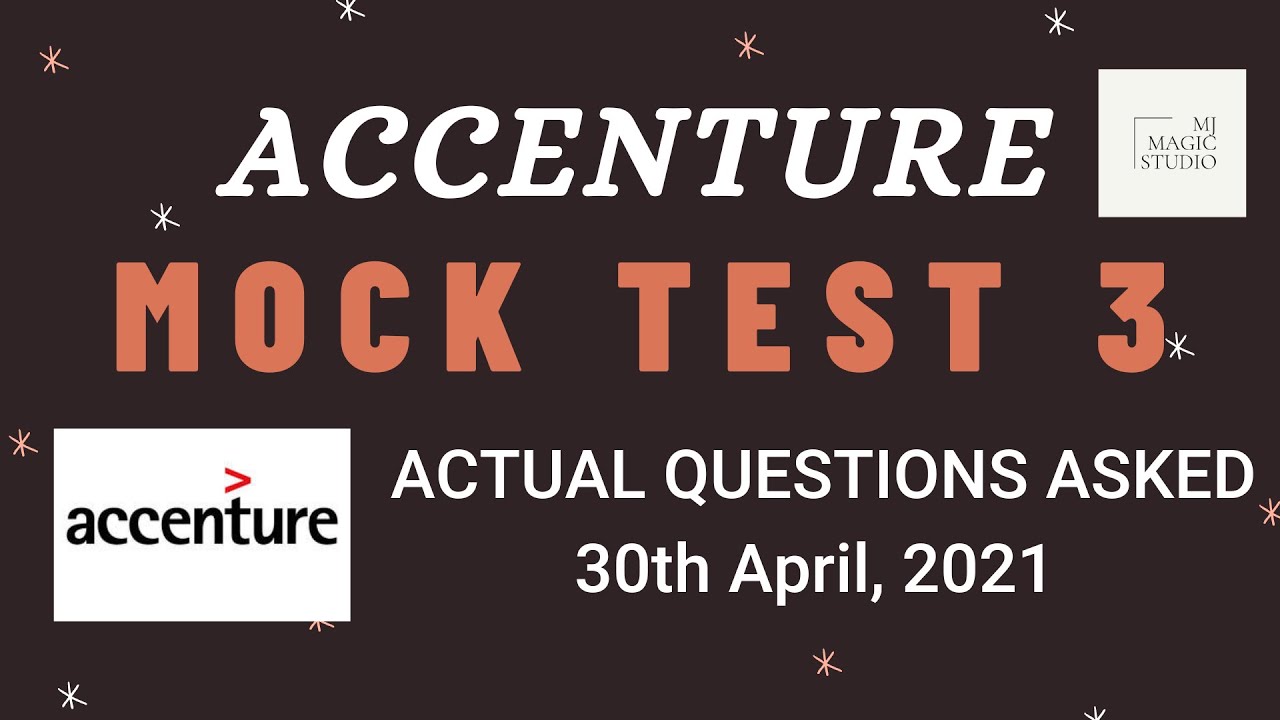 ACCENTURE - ACTUAL QUESTIONS ASKED - Aptitude Questions and Solutions - 30.04.2021 (Mock Test 3)