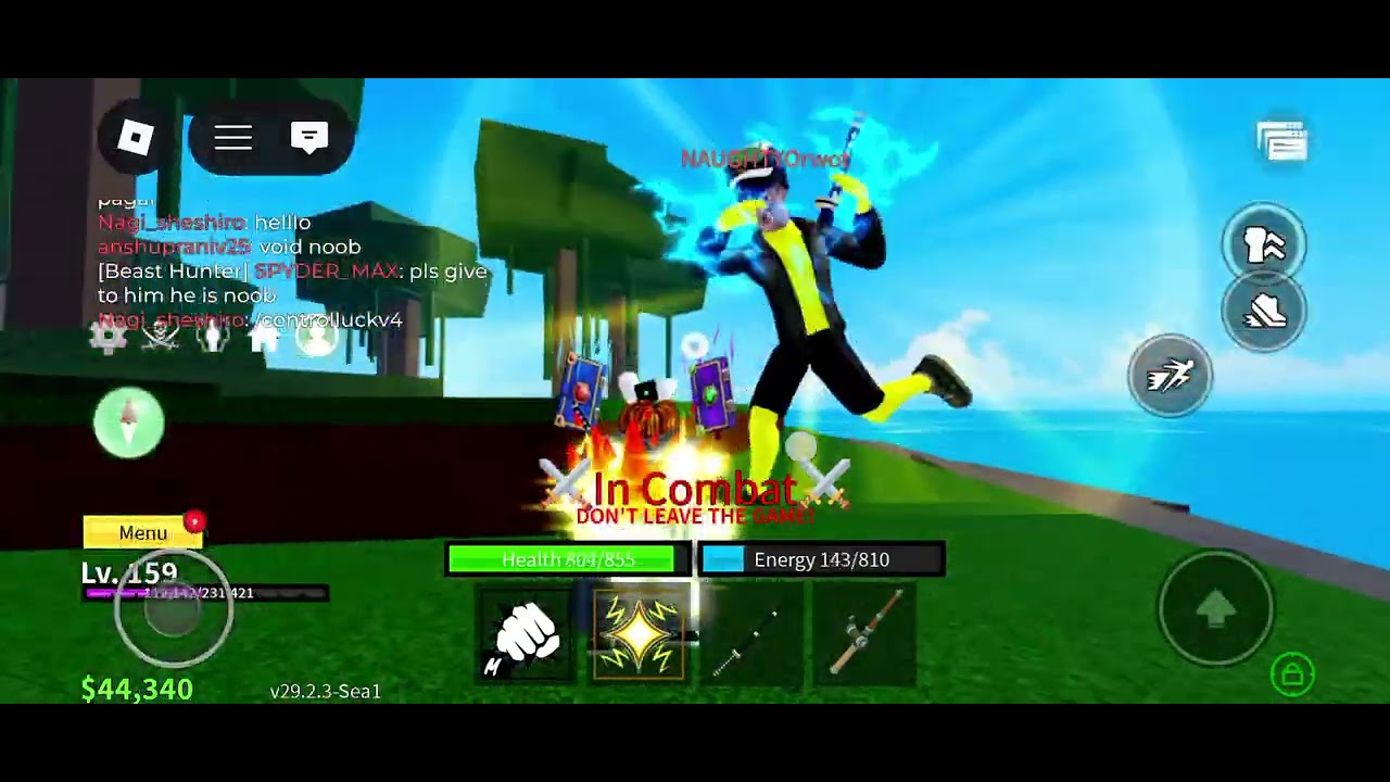Playing Blox fruit by @baconplayzofficial1  