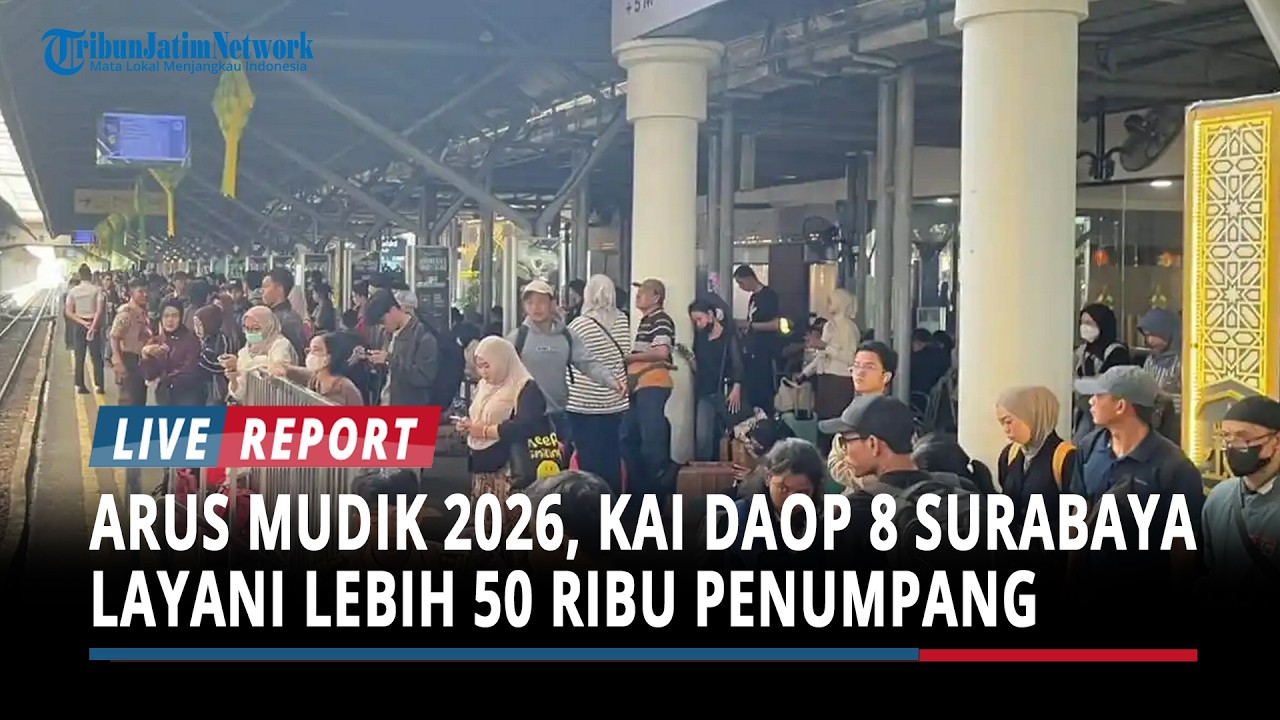 Puncak Arus Mudik 2026, KAI Daop 8 Surabaya Layani Lebih 50 Ribu Penumpang
