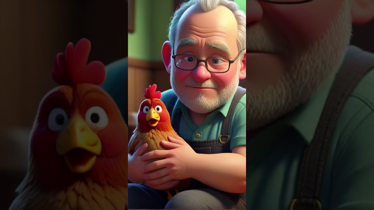 Old Man With Hens &hearts;🥀 #ai #aivideo #cartoon #aiart #cartoon #3danimation