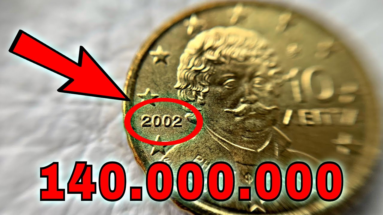 10 Euro Cent 2002 Greece - RARE 140.000.000