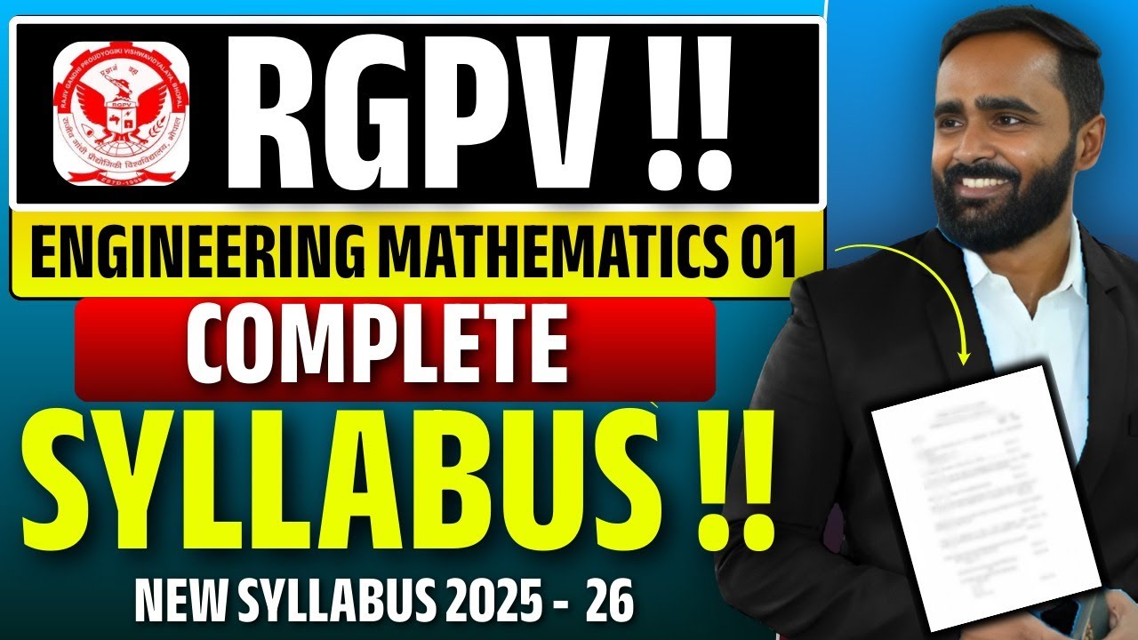 RGPV Engineering Mathematics 1 | Complete Syllabus | New Syllabus 2025-26 | Pradeep Giri Sir